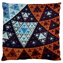 Fractal Triangle Geometric Abstract Pattern Large Premium Plush Fleece Cushion Case (two Sides)