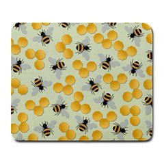 Bees Pattern Honey Bee Bug Honeycomb Honey Beehive Large Mousepad by Bedest