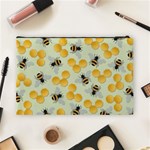 Bees Pattern Honey Bee Bug Honeycomb Honey Beehive Cosmetic Bag (Large) Back