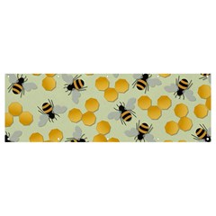 Bees Pattern Honey Bee Bug Honeycomb Honey Beehive Banner And Sign 12  X 4  by Bedest