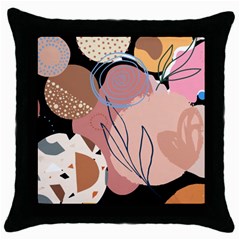 Abstract Boho Bohemian Style Retro Vintage Throw Pillow Case (black) by Proyonanggan