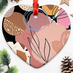 Abstract Boho Bohemian Style Retro Vintage Heart Ornament (two Sides) by Proyonanggan