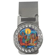 City New York Nyc Skyscraper Skyline Downtown Night Business Urban Travel Landmark Building Architec Money Clips (cz) 