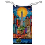 City New York Nyc Skyscraper Skyline Downtown Night Business Urban Travel Landmark Building Architec Jewelry Bag Front