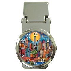 City New York Nyc Skyscraper Skyline Downtown Night Business Urban Travel Landmark Building Architec Money Clip Watches