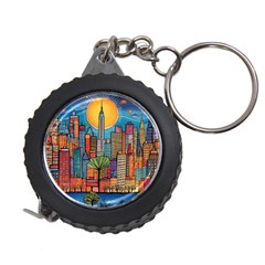 City New York Nyc Skyscraper Skyline Downtown Night Business Urban Travel Landmark Building Architec Measuring Tape by Posterlux