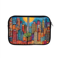 City New York Nyc Skyscraper Skyline Downtown Night Business Urban Travel Landmark Building Architec Apple Macbook Pro 15  Zipper Case by Posterlux