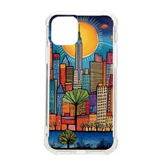 City New York Nyc Skyscraper Skyline Downtown Night Business Urban Travel Landmark Building Architec Iphone 11 Pro 5 8 Inch Tpu Uv Print Case by Posterlux