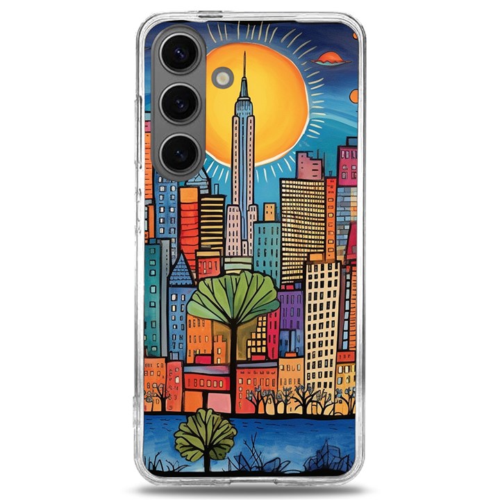 City New York Nyc Skyscraper Skyline Downtown Night Business Urban Travel Landmark Building Architec Samsung Galaxy S24 6.2 Inch TPU UV Case