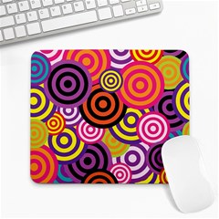 Abstract Circles Background Retro Large Mousepad by Ravend