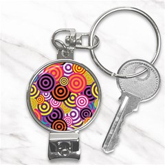 Abstract Circles Background Retro Nail Clippers Key Chain by Ravend