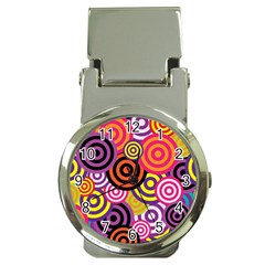 Abstract Circles Background Retro Money Clip Watches by Ravend