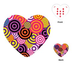 Abstract Circles Background Retro Playing Cards Single Design (heart)