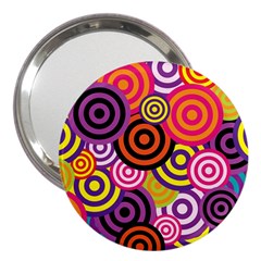 Abstract Circles Background Retro 3  Handbag Mirrors by Ravend