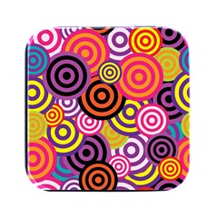 Abstract Circles Background Retro Square Metal Box (black) by Ravend