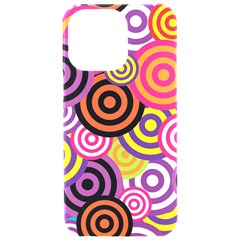 Abstract Circles Background Retro iPhone 15 Pro Max Black UV Print PC Hardshell Case