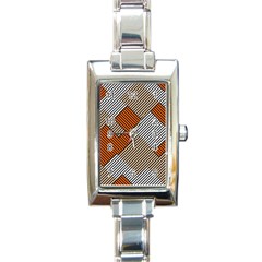 Abstract Pattern Line Art Design Decoration Rectangle Italian Charm Watch by Ravend