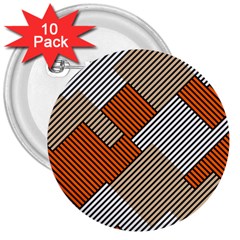 Abstract Pattern Line Art Design Decoration 3  Buttons (10 Pack)  by Ravend