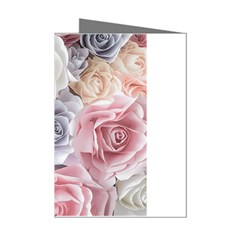 Pastel Rose  Flower Blue Pink White Mini Greeting Cards (pkg Of 8) by Cemarart