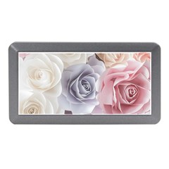 Pastel Rose  Flower Blue Pink White Memory Card Reader (mini) by Cemarart