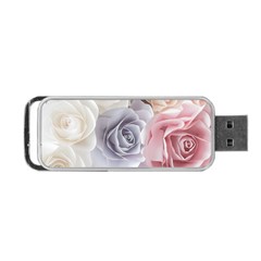 Pastel Rose  Flower Blue Pink White Portable Usb Flash (one Side) by Cemarart