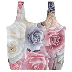 Pastel Rose  Flower Blue Pink White Full Print Recycle Bag (xl) by Cemarart