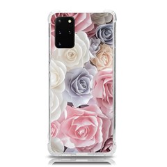 Pastel Rose  Flower Blue Pink White Samsung Galaxy S20 Plus 6 7 Inch Tpu Uv Case by Cemarart