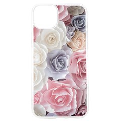 Pastel Rose  Flower Blue Pink White Iphone 15 Pro Tpu Uv Print Case by Cemarart