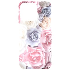 Pastel Rose  Flower Blue Pink White Iphone 15 Pro Max Black Uv Print Pc Hardshell Case by Cemarart