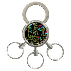 Keep Smiling Doodle 3-ring Key Chain by Cemarart