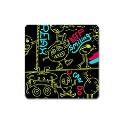 Keep Smiling Doodle Square Magnet