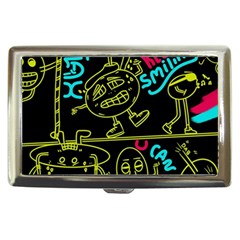 Keep Smiling Doodle Cigarette Money Case by Cemarart