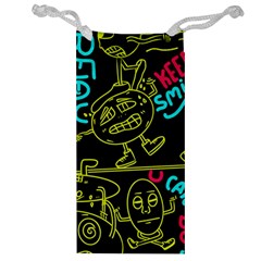 Keep Smiling Doodle Jewelry Bag by Cemarart