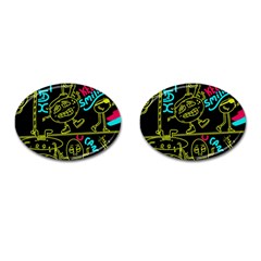 Keep Smiling Doodle Cufflinks (oval) by Cemarart