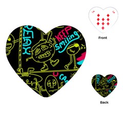 Keep Smiling Doodle Playing Cards Single Design (heart)