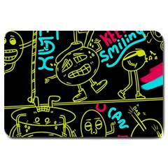 Keep Smiling Doodle Large Doormat by Cemarart