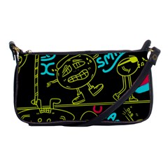 Keep Smiling Doodle Shoulder Clutch Bag by Cemarart