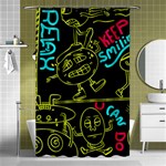 Keep Smiling Doodle Shower Curtain 48  x 72  (Small)  Curtain(48  X 72 )