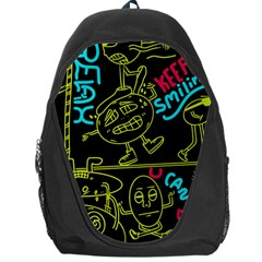 Keep Smiling Doodle Backpack Bag by Cemarart