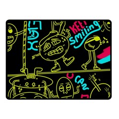 Keep Smiling Doodle Two Sides Fleece Blanket (small) by Cemarart