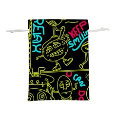 Keep Smiling Doodle Lightweight Drawstring Pouch (s) by Cemarart