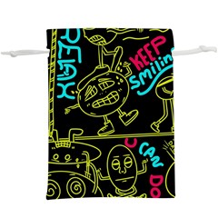 Keep Smiling Doodle Lightweight Drawstring Pouch (xl) by Cemarart