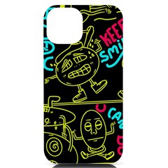 Keep Smiling Doodle Iphone 14 Black Uv Print Case by Cemarart