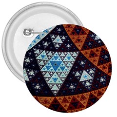 Fractal Triangle Geometric Abstract Pattern 3  Buttons by Cemarart