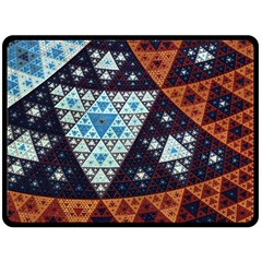 Fractal Triangle Geometric Abstract Pattern Fleece Blanket (large) by Cemarart