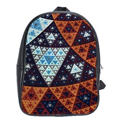 Fractal Triangle Geometric Abstract Pattern School Bag (xl)