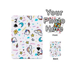 Unicorns Rainbows Seamless Pattern Playing Cards 54 Designs (mini)