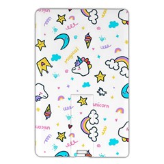 Unicorns Rainbows Seamless Pattern Name Card Style Usb Flash Drive