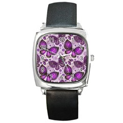 Butterflies Butterfly Insect Nature Square Metal Watch by Proyonanggan