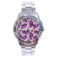 Butterflies Butterfly Insect Nature Stainless Steel Analogue Watch by Proyonanggan